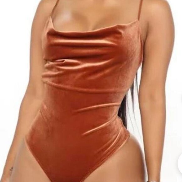 Abercrombie & Fitch Tops - Abercrombie & Fitch Maroon Velvet Cowl Neck Bodysuit